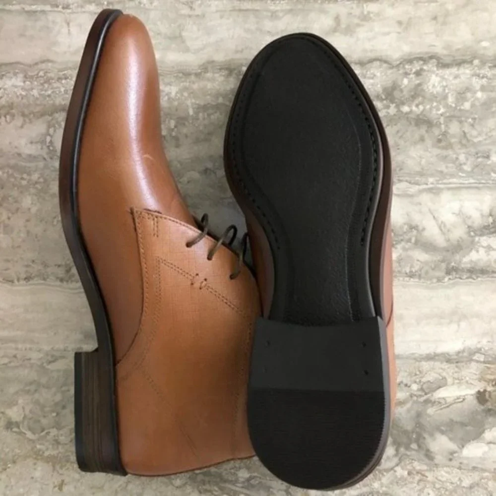 Aiden & Mason Chukka Boots Lace-Up Leather Brown Tan Men's Size 10 New in Box